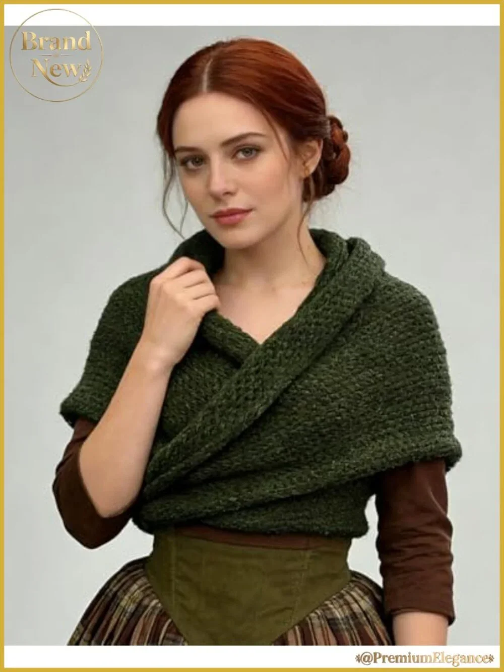 Acrylic Triangle Shawl Wrap with Ties Medieval Renaissance Outlander Costume